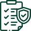 Medical clipboard with a protective shield icon